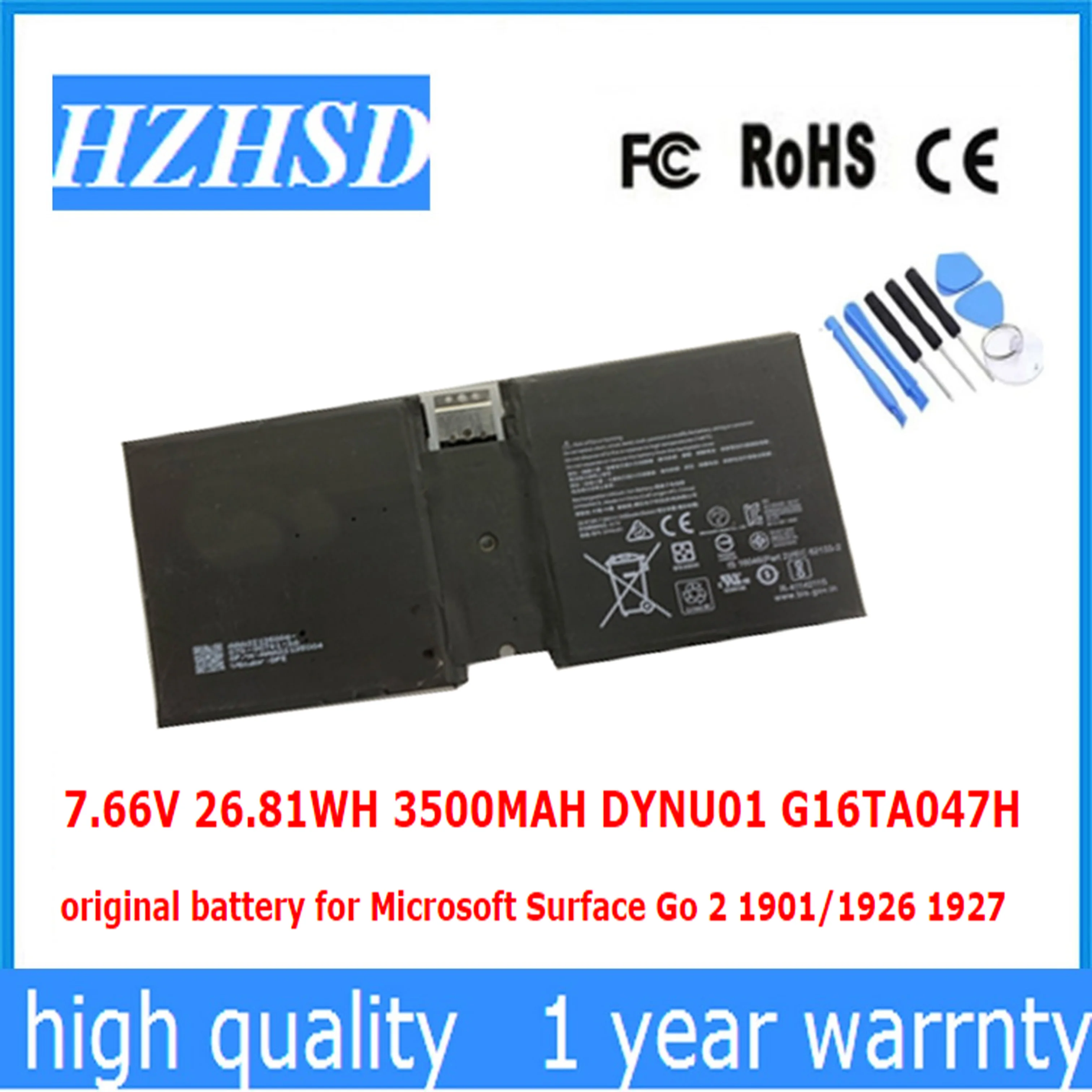 

7.66V 26.81WH 3500MAH DYNU01 G16TA047H original battery for Microsoft Surface Go 2 1901/1926 1927