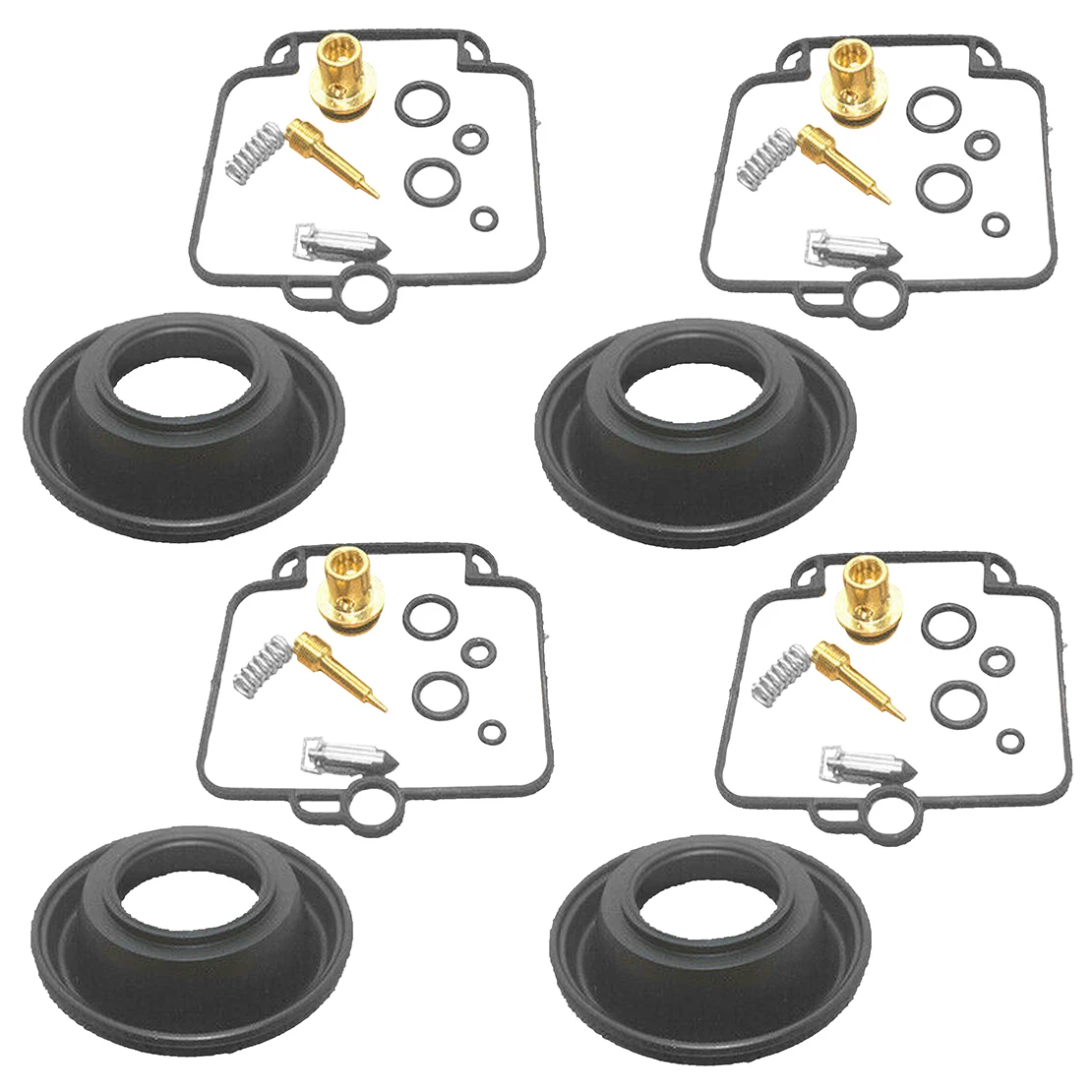 4 Sets Motorcycle Carburetor Carb Diaphragm Repair Rebuild Kit Fit For