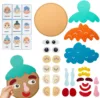 Kids Montessori Facial Expression Game Emotional Change Toys With 9pcs Cards Preschool Learning Educational Toys 5