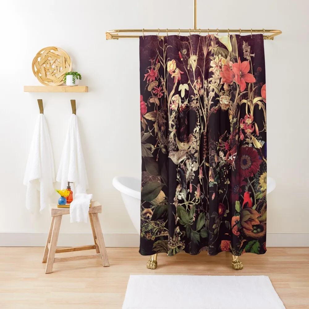 

Bloom Skull Shower Curtain Transparent Bathroom Shower Cover Curtain Bathroom Accessory