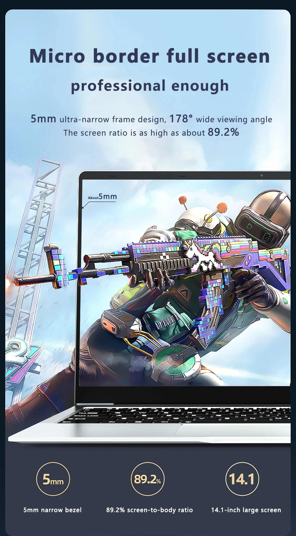 Laptop Computer Windows 11 Notebook 12GB RAM 128GB 256GB 1TB SSD 1920*1080 HD Lightweight Portable Office Study Laptops