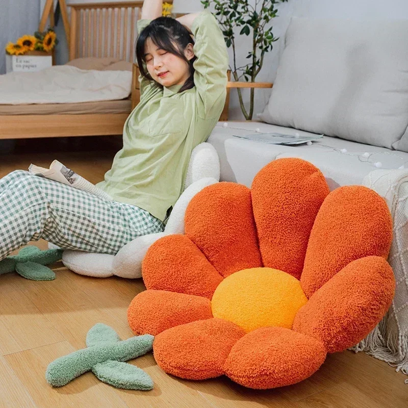 Ins 꽃 쿠션 사무실 의자 앉는 쿠션, 플러시 소파 던지기 베개 장식 바닥 쿠션, 집 장식 선물