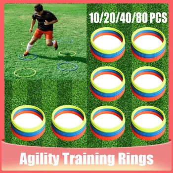 10/20/40/80 Pz Set Anelli di allenamento per agilità Calcio portatile Velocità Agilità Anelli di allenamento Sport futbol Attrezzatura per l'allenamento