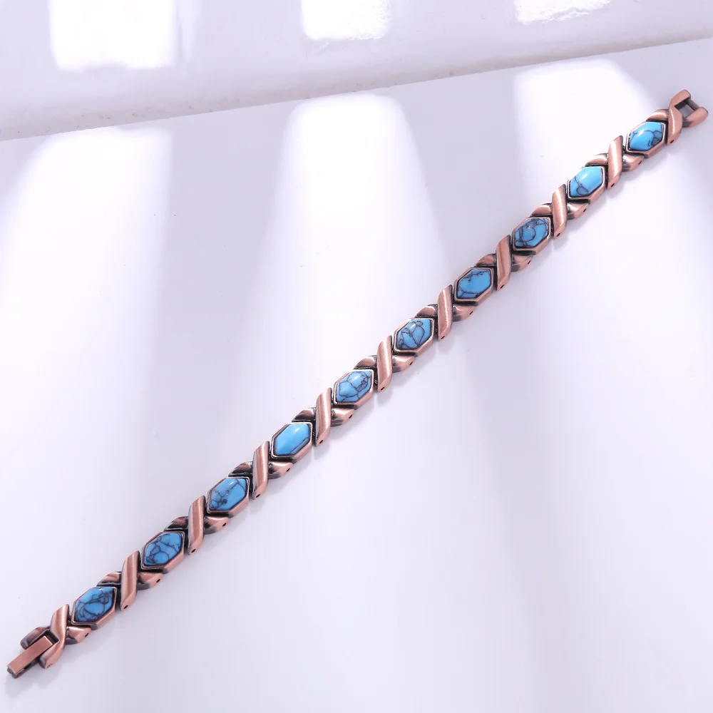 Copper Bracelet for Women for Arthritis and Joint Turquoise Magnetic Therapy Bracelets Mother Mom Girlfriend Jewelry Gifts
