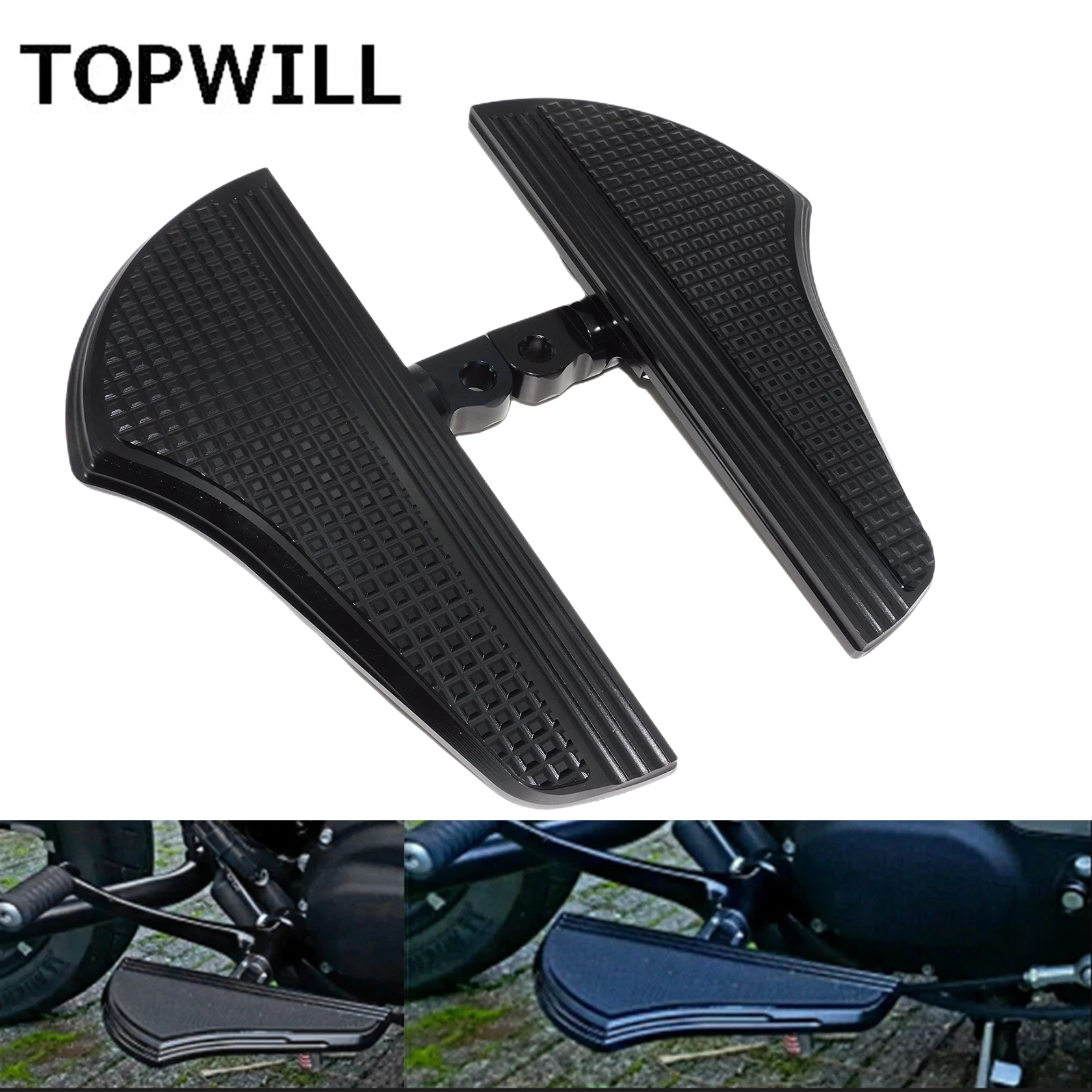 MotorcycleCNCPassengerDefianceFloorboardsFootboardBlackMale