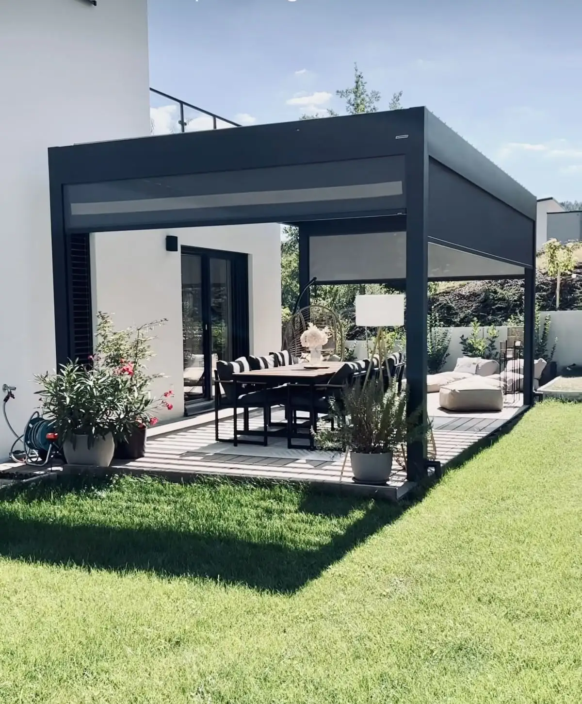 Pergola Bioclimatica In Alluminio Garveelife 12x20 - Tetto A Lamelle Orientabili, Struttura Rinforzata E Drenaggio Integrato. Crea La Tua Oasi Perfetta In Giardino! - 4