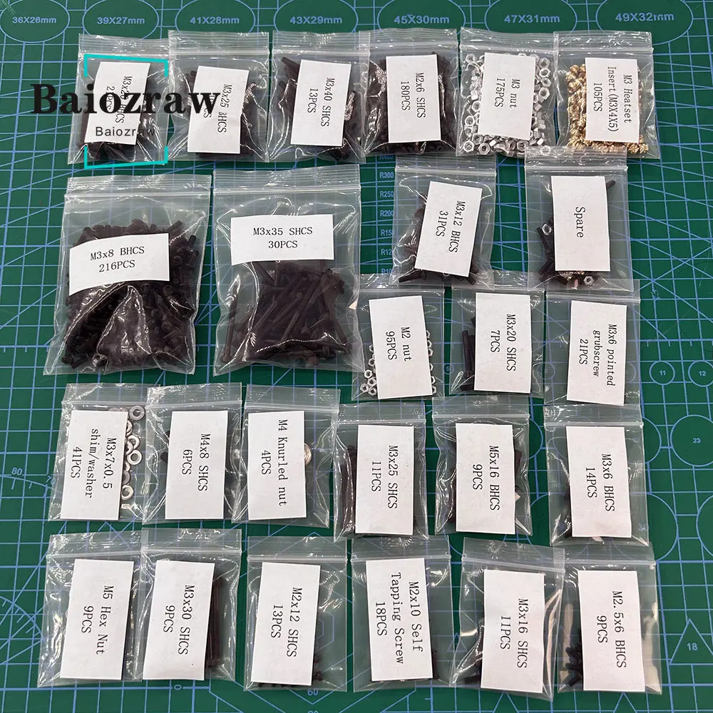 Baiozraw Voron Micron 120 180 Plus Kit Parafusos Hardware Porca Fixadores Voron Micron Mais Peças Impressora 3d - Imagem 4