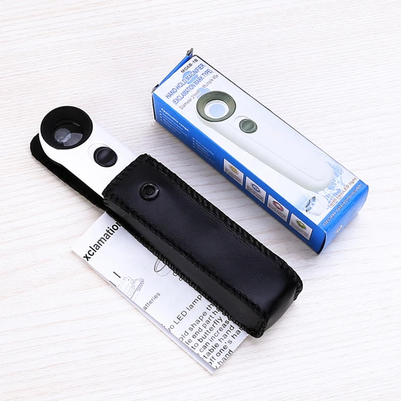 

Handheld 40x Magnifier Glass with 2-LED Light for Reading Portable