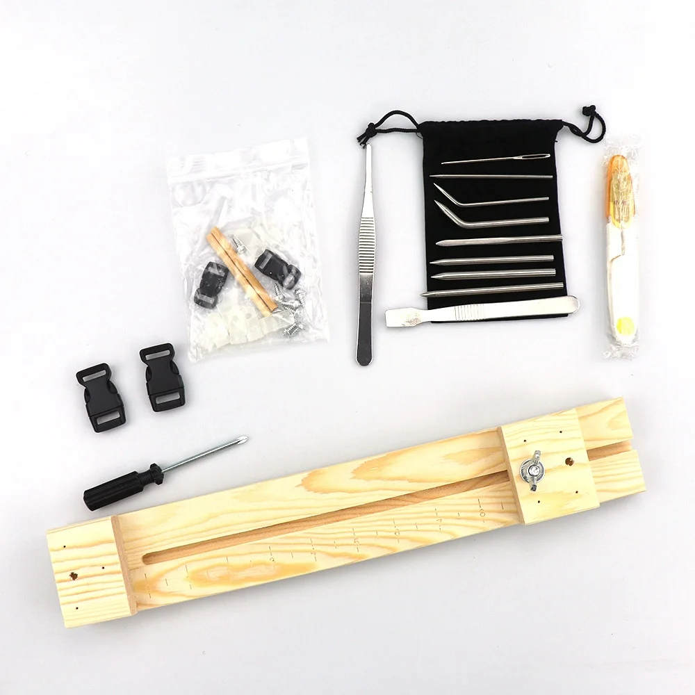 Kit Fabrication Bracelets Paracorde – Gabarit Réglable, Aiguilles, Règle, Acier Inoxydable, DIY