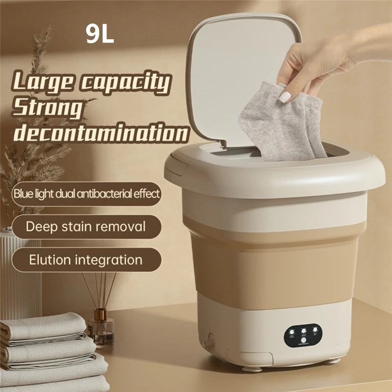 6L 9L Folding Washing Machine Mini Dehydratable Dormitory Student Socks Underwear Panties Washing Machine Home Appliance