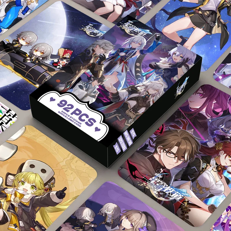 Anime Honkai: Star Rail Photo Cards Lomo Cards Stickers 92pcs/Set Fans Gift