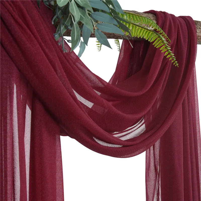 pink curtains 6 Yards Wedding Arch Drape Chiffon Fabric Drape Curtains Wedding Decor Birthday Party Supplies Ceremony Reception Hanging Decor blind curtain