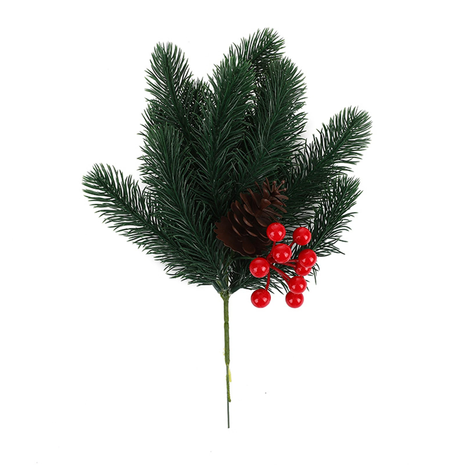 

Artificial Pine Christmas Tree Wreath Needles Branch Green Fake Plant Wedding Bouquet For Xmas Gifts Box Creative Home Decor