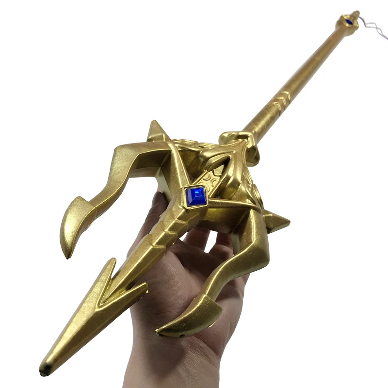 1:1 Cosplay Aquaman Fork Trident Game Movie Toy Arma Sword Adult Kid Gift Gold Fork Retro Safety Pu Armi Flessibili 100Cm