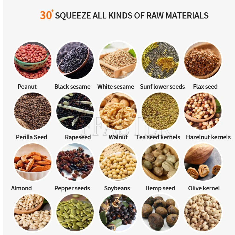 Electric Oil Extractor Automatic Oil Press Machine for Home & Commercial Use Sesame Canola Sunflower Seeds Peanuts Walnuts