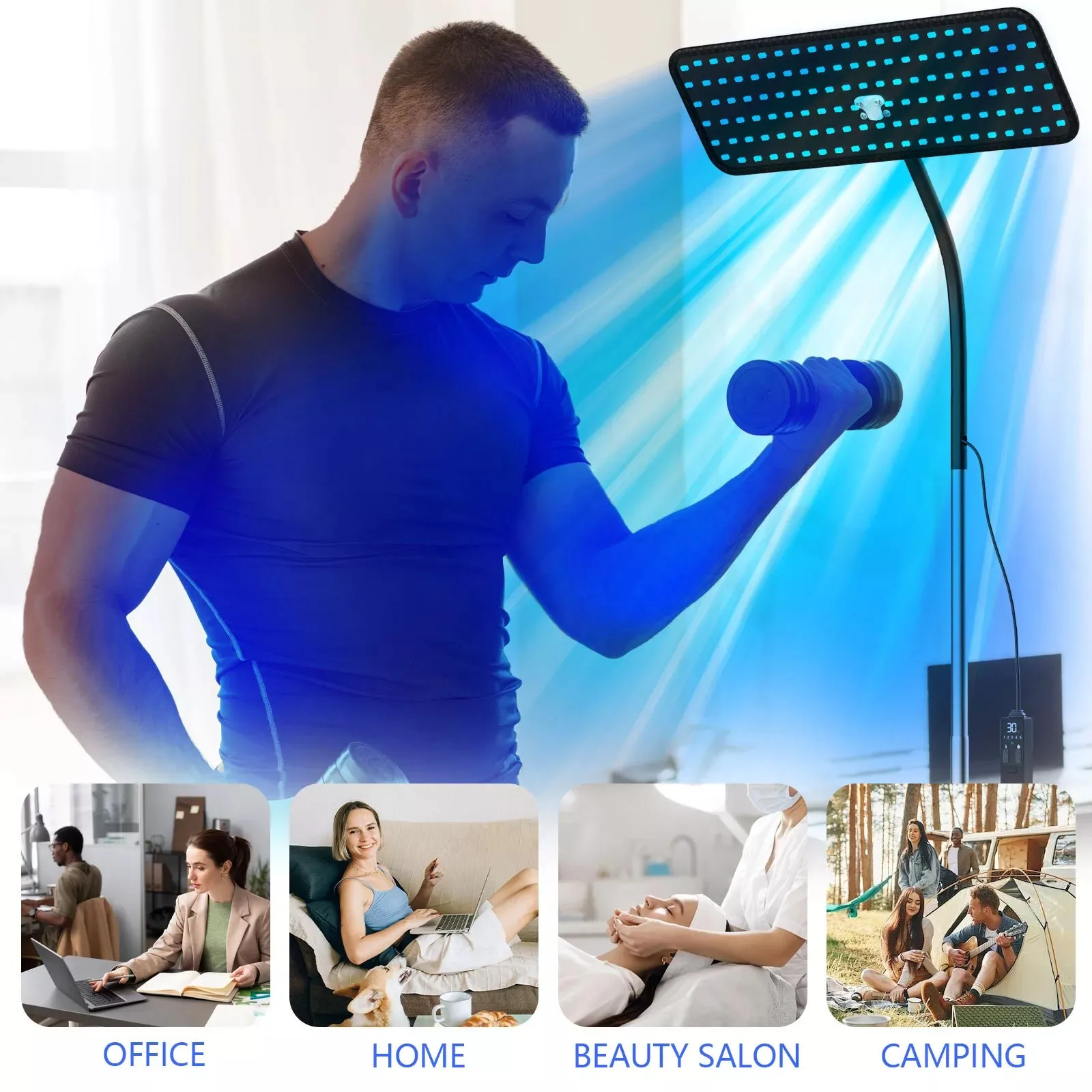 50W Tanning Lamp 460+490nm Wavelength Home Solarium 126LED 48PCS