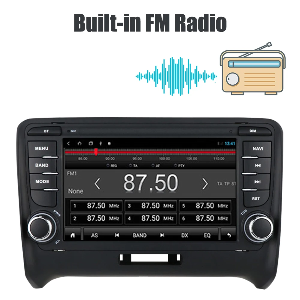 7 Inch HD Touch Screen Android 10.0 GPS FM Receiver for Audi TT MP5 Video Player Car Radio Hands-free Bluetooth WiFi 2 Din 5 7 Inch HD Touch Screen Android 10.0 GPS FM Receiver for Audi TT MP5 Video Player Car Radio Hands-free Bluetooth WiFi 2 Din - Image 5