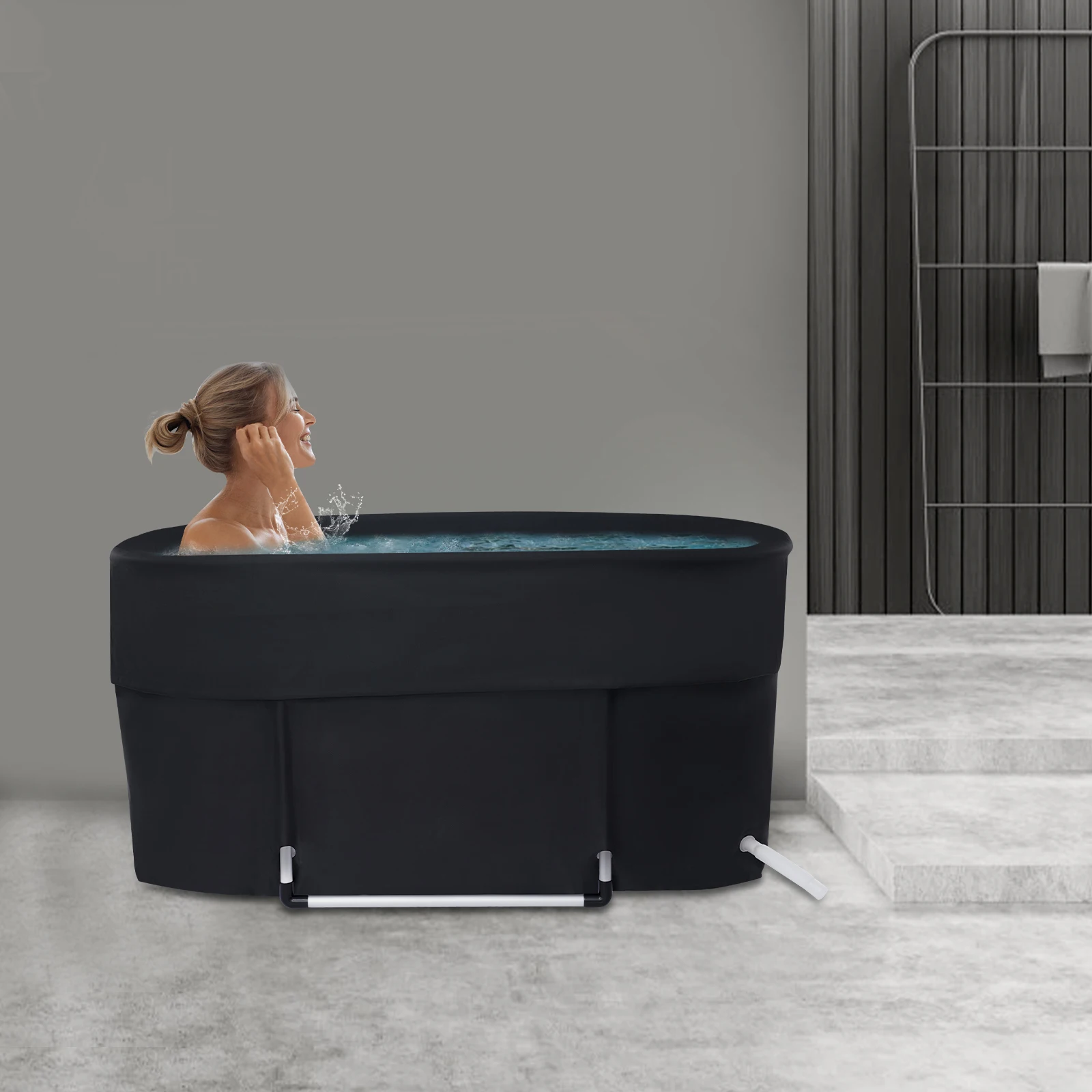 Large Portable Foldable Bathtub for Adults Outdoor Indoor Ice Bath Tub for Cold Plunge Spa Camping Travel
