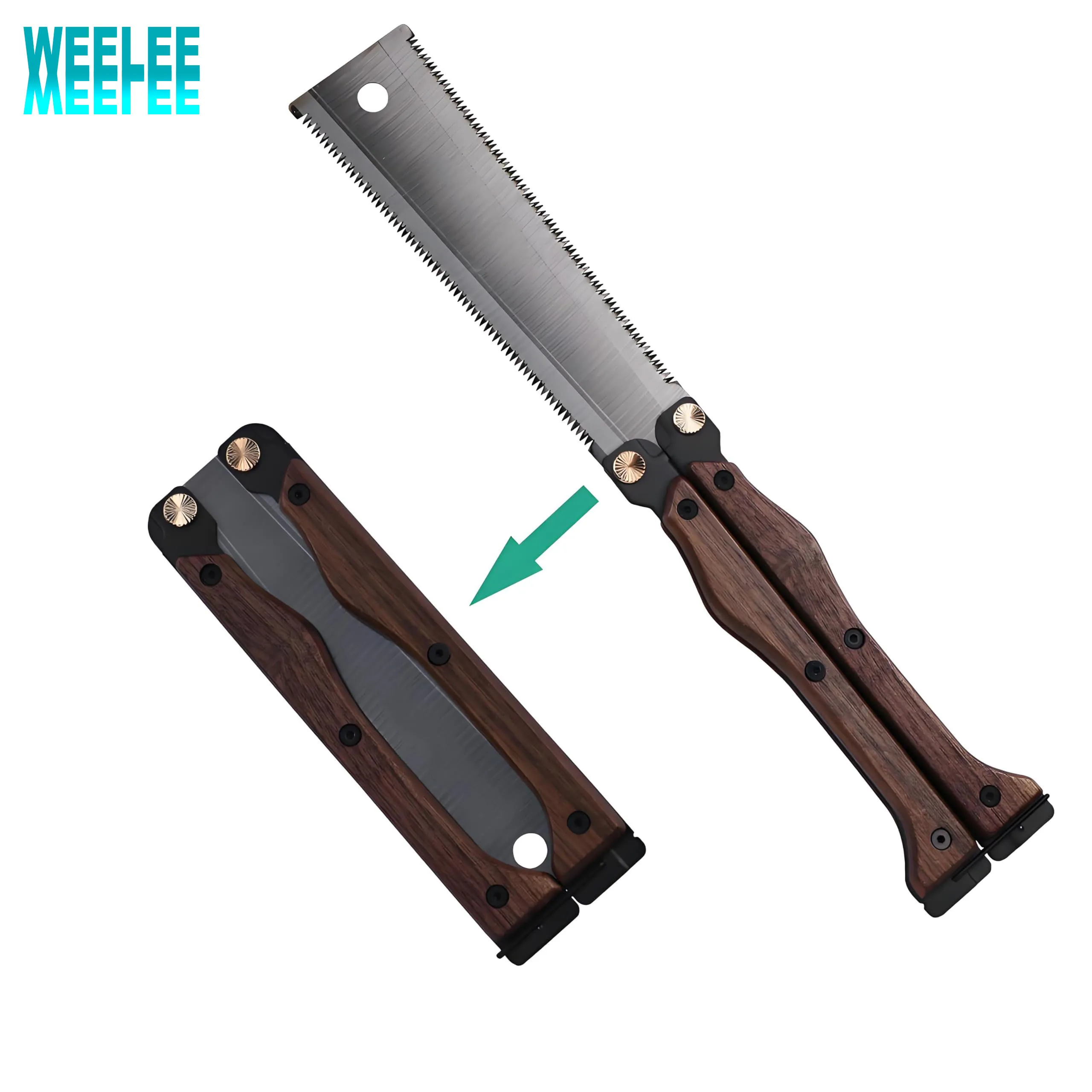 Folding Hand Saw, 5.5 Inch Small Handsaw 11/15TPI Double Edges Pull Saw SK5 Steel Wood Saw for Woodworking Camping