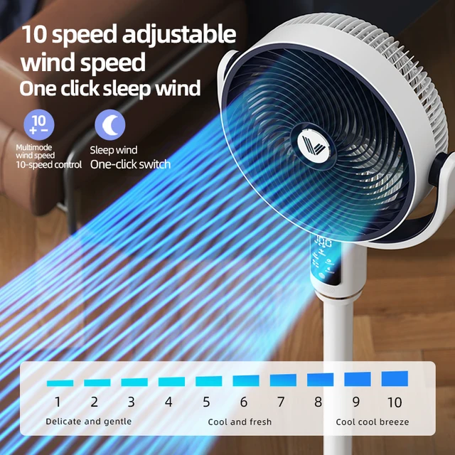 F3 Desktop Vertical Dual-Purpose Digital Display Floor Retractable Circulating Fan Remote Control Timed Shaking Fan 5