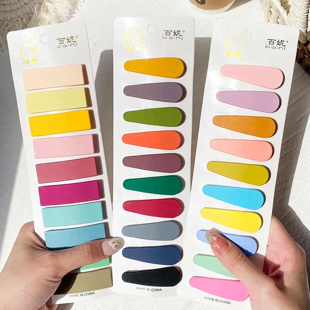 Fashion Solid Hairpins Hair Accessories 2Inches Square Waterdrop Shape BB Clip 10Pcs/Set hair accessories