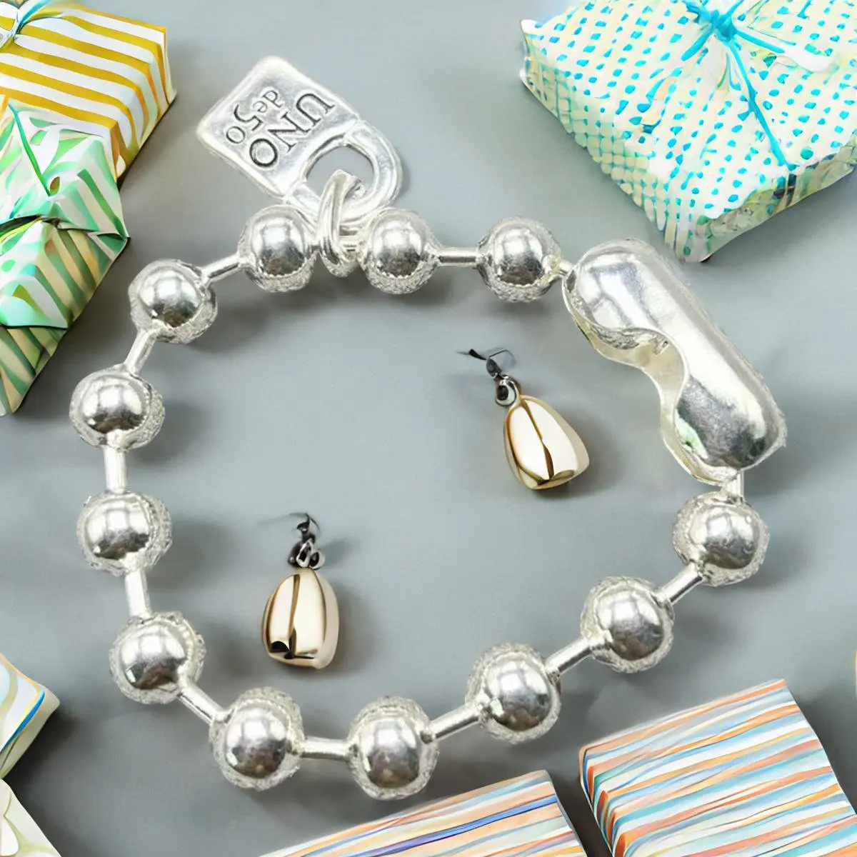 

Новинка 2024 г., изысканный Модный популярный Гальванизированный браслет unode 50 с шариками из серебра 925 пробы, ювелирные подарки