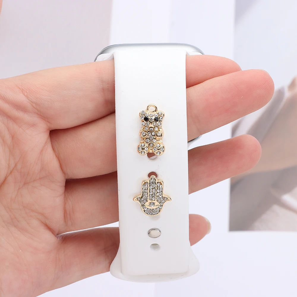 DIY Decoration Ring for iWatch/Galaxy watch 4/Classic/3 Bracelet Band Silicone Watch Band Globe Decorative Nails smart watch silicone wrist strap silicone watch strap silicone watch band watch strap smart bracelet strap