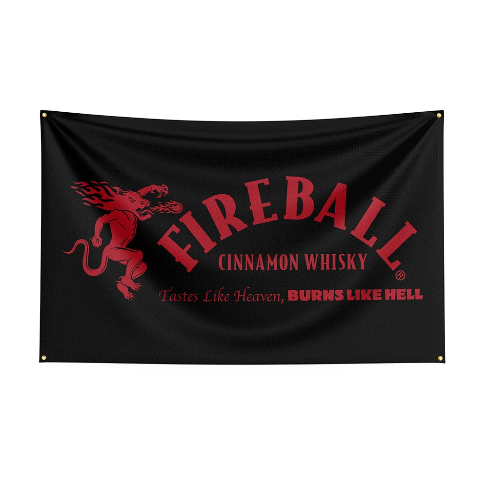 

90x150cm Fireballs Flag Polyester Printed Beer Banner For Decor ft flag banner