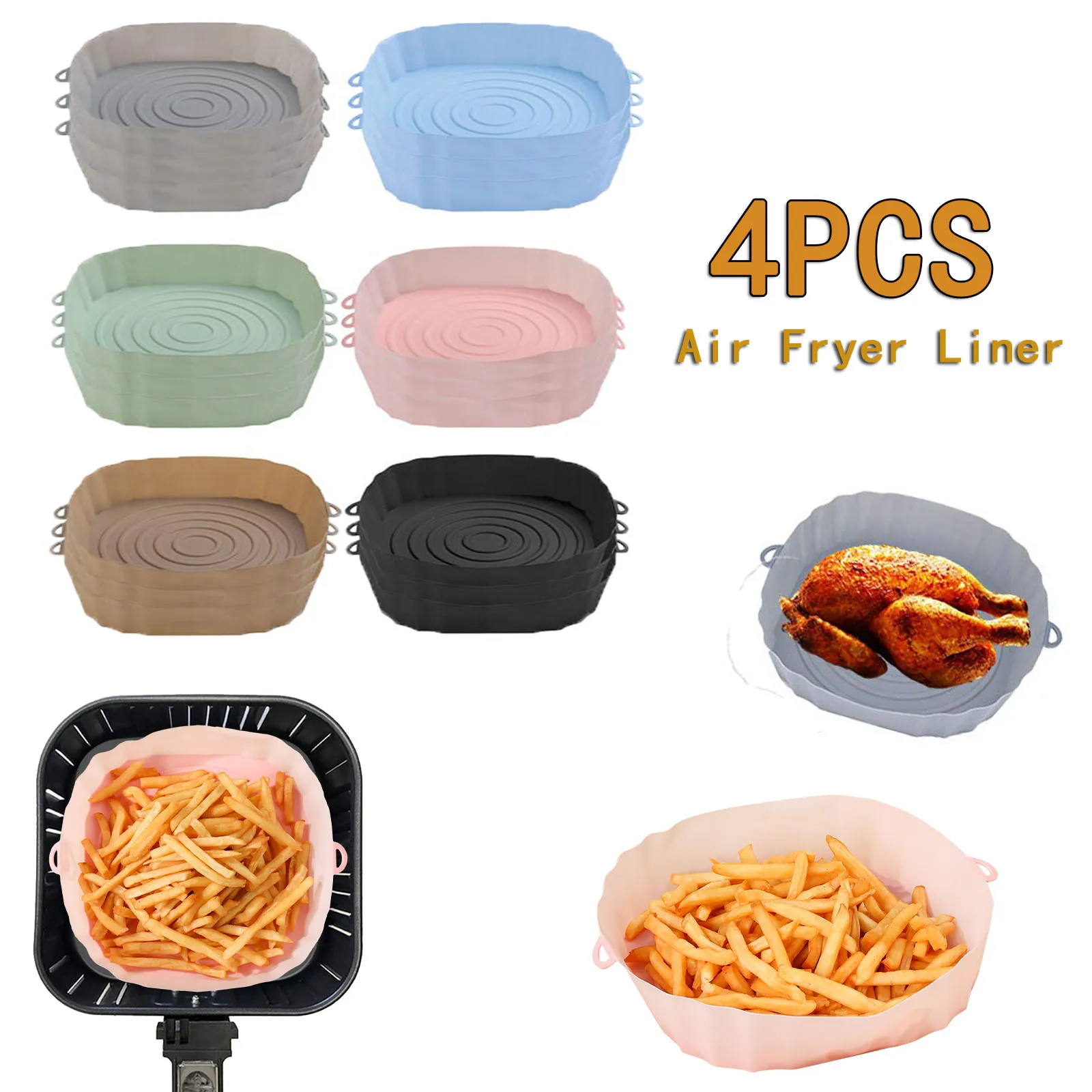 Duronic Af34 Plateau De Cuisson Carré En Silicone Pour Friteuse À Air Comprimé Air Fryer Duronic
