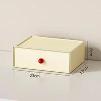 1-3Pcs Cream Dopamine Drawer Storage Box Multi-layer Stackable Free Combination Jewelry Storage Desk Entrance Storage Box 3