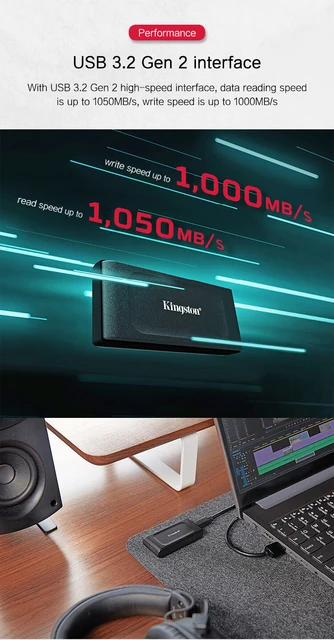 Kingston PSSD Type-c USB3.2 SXS1000 SXS2000 Portable SSD Hard Drive 1TB 2TB  4TB 500GB External Hard Disk High Speed HD for PC - AliExpress