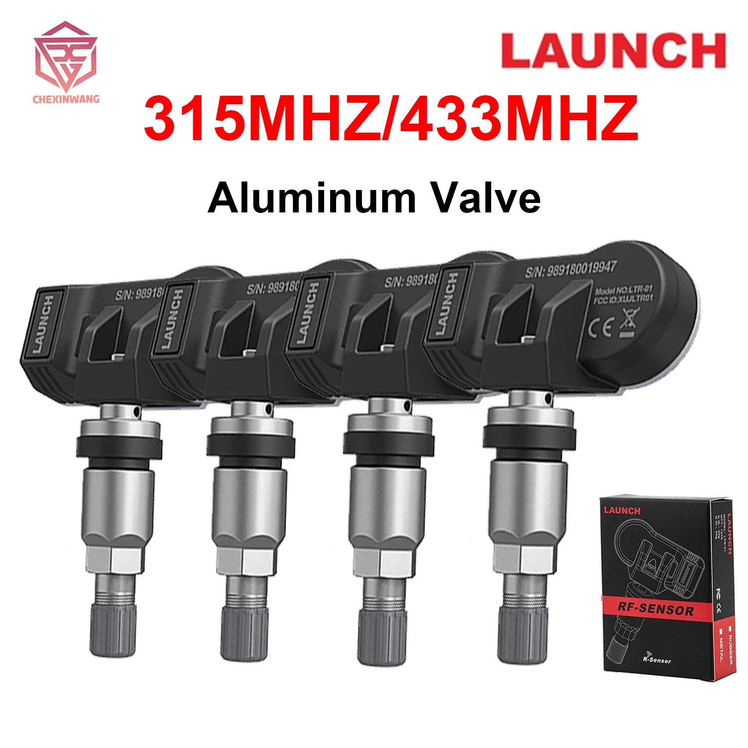 Lancio Rf-Sensor Sensore Tpms 2 In1 315Mhz 433Mhz Valvola In Alluminio Sensore Tpms Strumento Di Riparazione Pneumatici Sensore Di Monitoraggio Della 