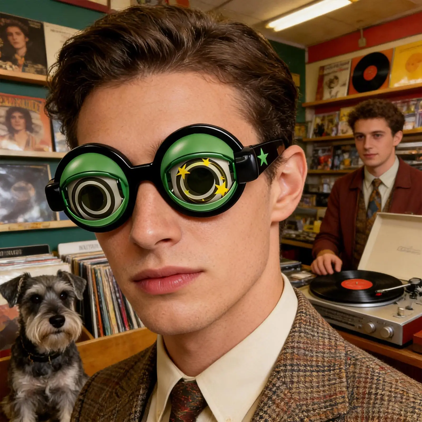 미친 눈빛 안경, 윙크하는 참신한 깜빡이는 안경, 파티 공연용 구피 눈 안경, 어린이, 소년, 소녀, 청소년, 성인, 쇼용