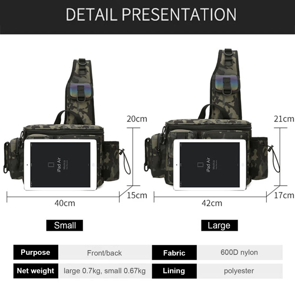 Outdoor Lure Waist Bag Portable Multi-function Large Capacity Oxford Cloth Fishing Bag With Rod Holder