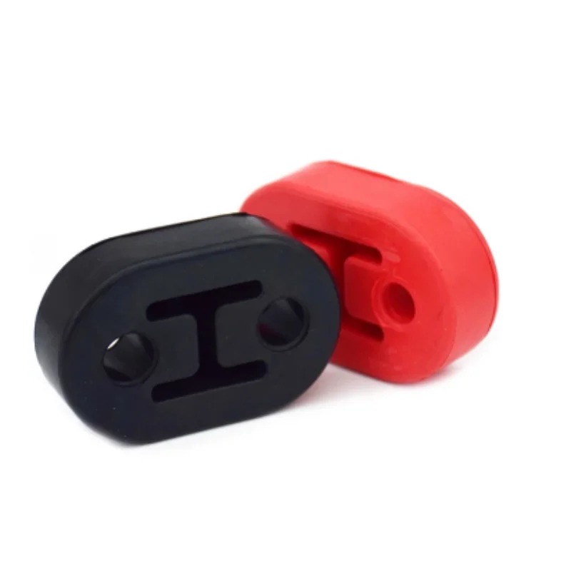 Exhaust Pipe Hanger Exhaust Rubber Bracket 1Pc Universal 2 Holes Red Black Car Rubber Exhaust Tail Pipe Mount Brackets Hanger Ring Muffler Insulator Car Accessories