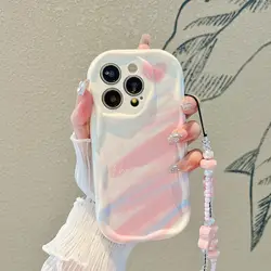 Rainbow Case with 3D Flower Wrist Strap and Lanyard for Reno8Z 5G(7Z 5G) (S9513)