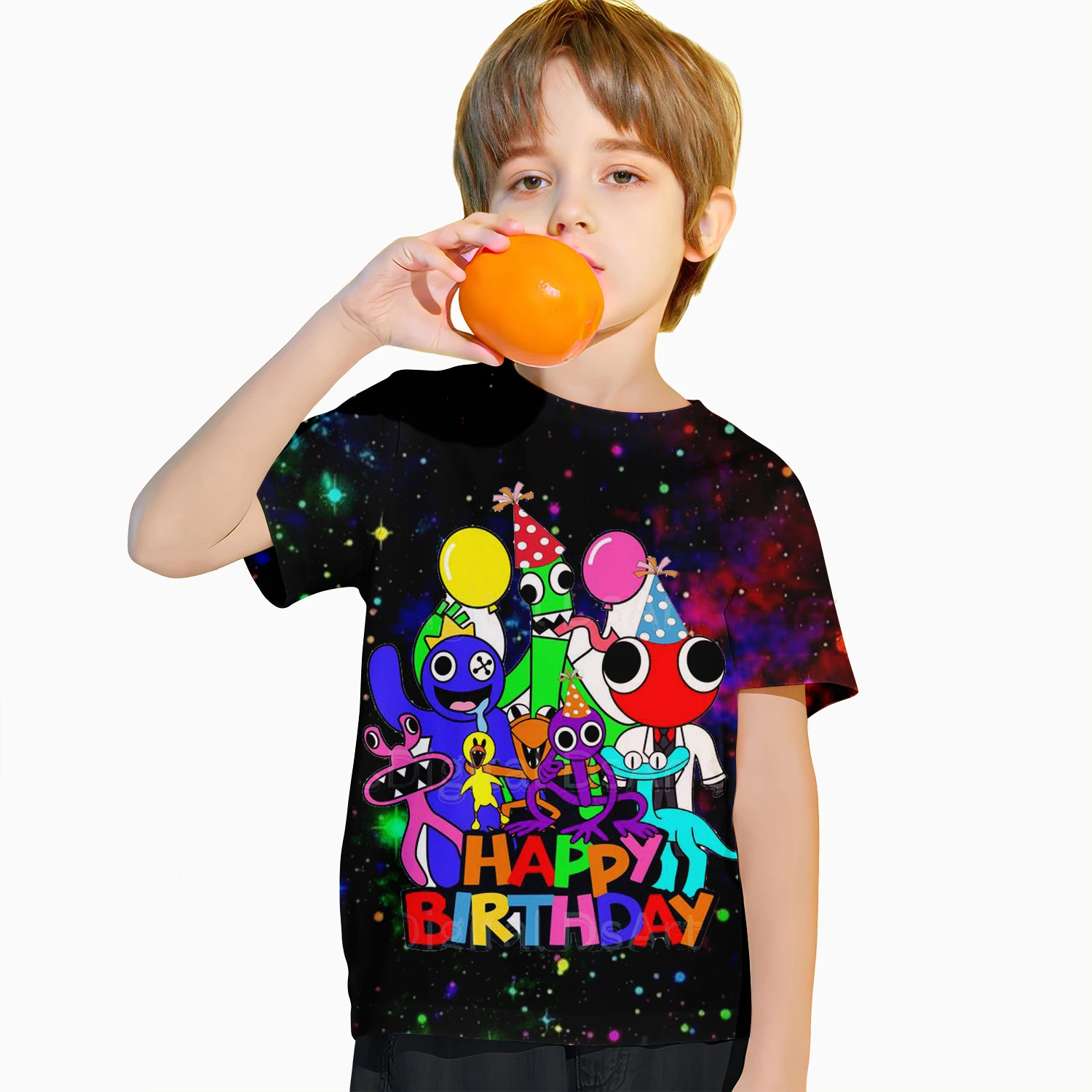A Piece 24 Summer New 3D Printed rainbow friends Boys T-shirt Fashion Children Clothing Comfortable Exterior Must-have Summer 3