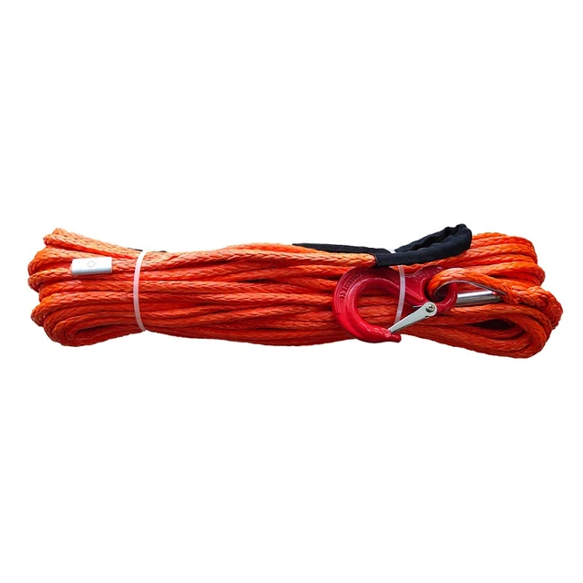 1/2' X 100 Synthetic Winch Rope with Hook Orange Color For