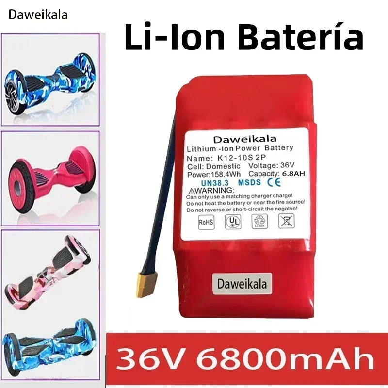 

36V electric self balancing vehicle, original power lithium battery 36V battery pack 6800MaH rechargeable lithium-ion battery