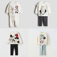 Spring And Autumn Children’s Clothing Set Girls’ Minnie Sportswear+sports Pants 2-piece Children’s Hoodie Sports Set