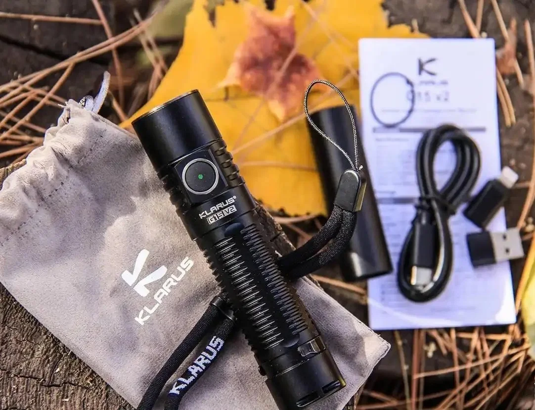 Powerful Klarus G15 V2 LED Flashlight 4200lumens Rechargeable Torch Light for Mobile Powerbank Outdoor Camping Self Defense