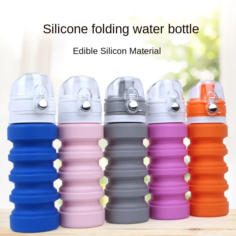 Nefeeko Collapsible Water Bottle, Reuseable BPA Free Silicone Foldable Water Bottles for Travel Gym Camping Hiking, Portable Leak Proof Sports Water