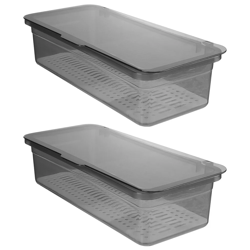 

2 Pcs Plastic Drawer Cutlery Storage Box Flatware Tray Silverware Drying Holder