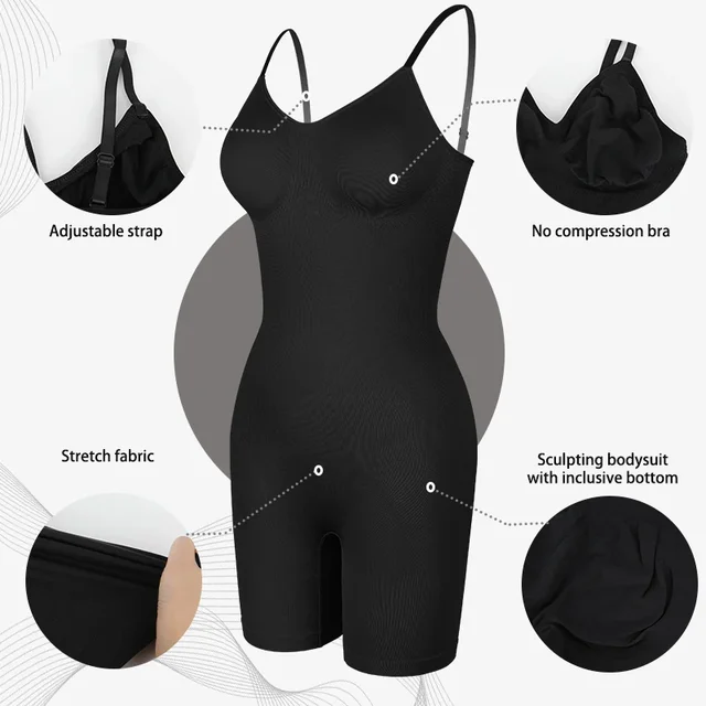 New Bodysuit Shapewear Women Tank Top Tummy Control Full Body Shaper Anti Chafing Shorts Slimming Waist Trainer Butt Lifter 6