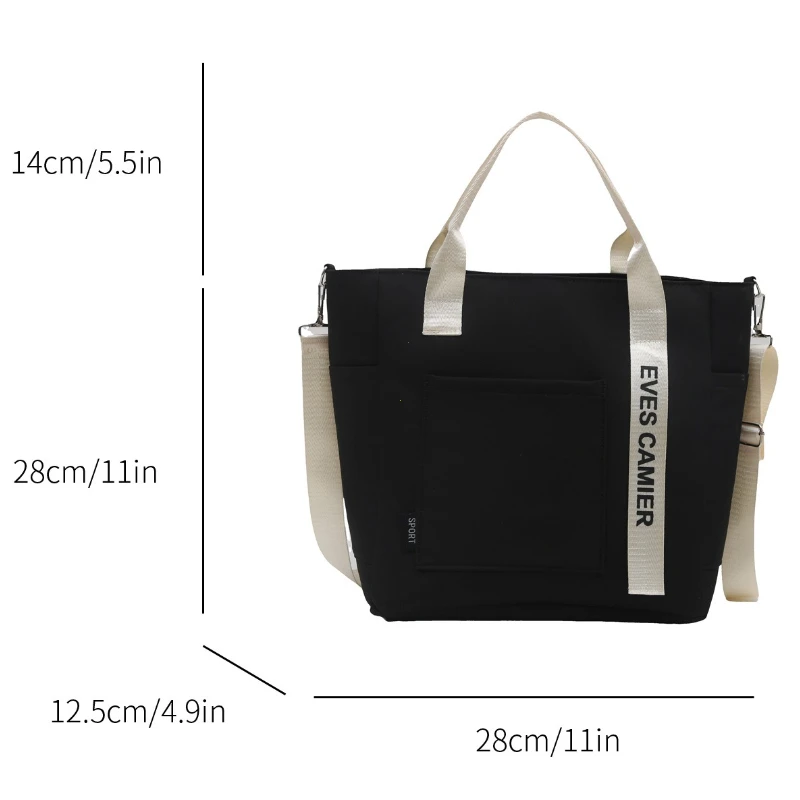 Large Capacity Oxford Waterproof Tote Bags for Women Multi Functional Student Shoulder Bag Casual Solid Color Totes Shopper Bag