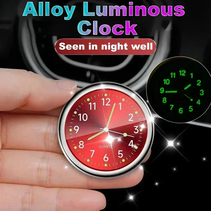 Car Clock Luminous Mini Automobiles Internal Stick-On Digital Watch Car Watch Clock Night Light Decoration Interior Accessories