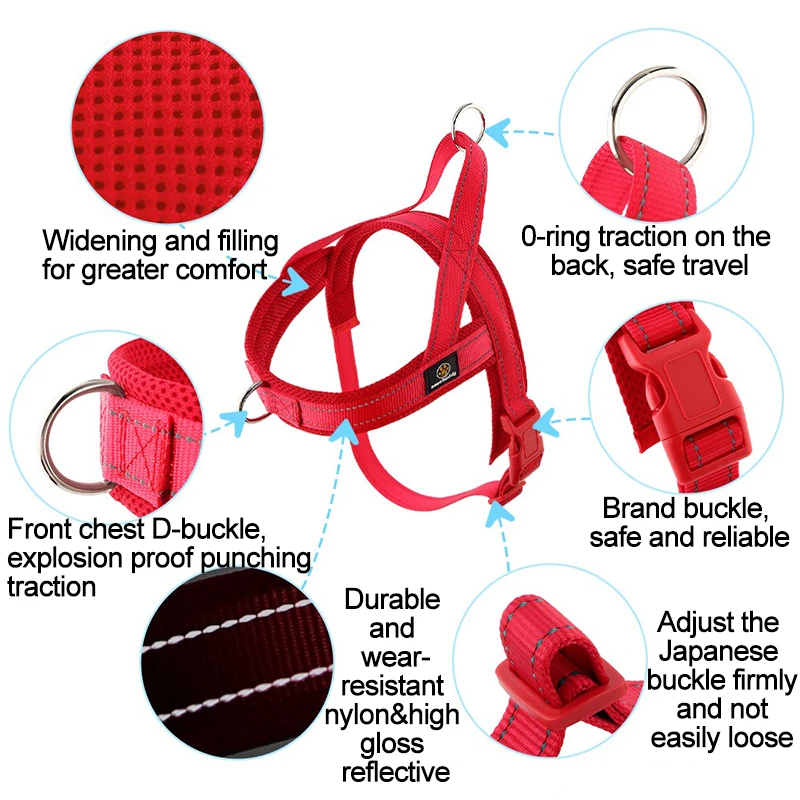 Harness For A Small Dog Harness Harnait Dog Chest Nylon Large Dog Harness Small Breed GXQ04_voghion.com