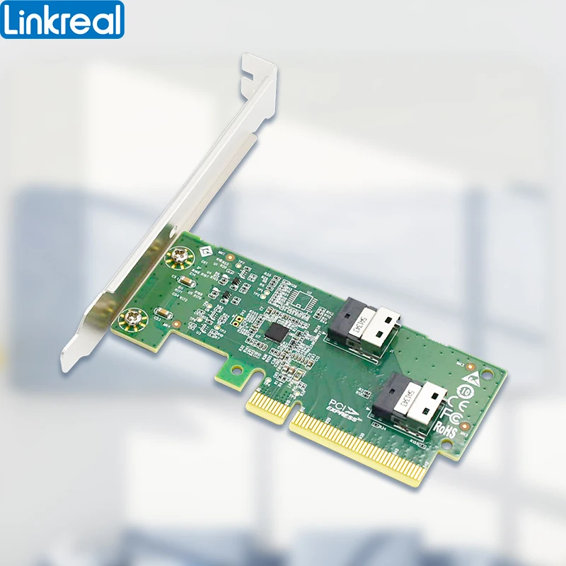 Linkreal Pci Express 4.0x8 para Dois Slimsas Sff8654 4i Adapter-lrnv9f12 - Imagem 4