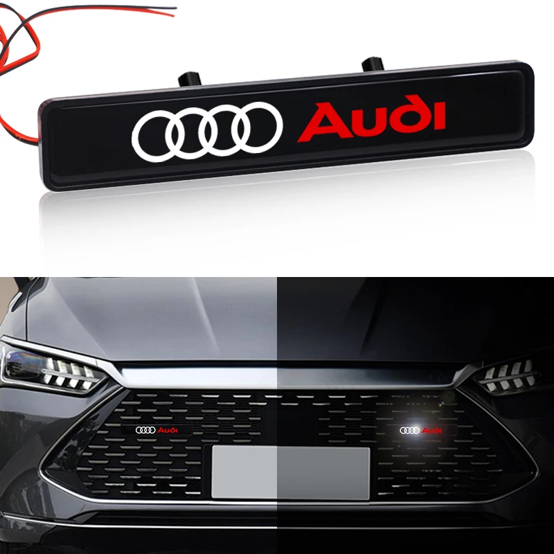 Griglia Anteriore Sticker Badge Car Head Grill Emblem Led Light Per Audi A6 Q3 A3 B5 B6 B7 B8 B9 Q7 8P 8V 8L A5 A4 C6 C5 C7 4F Rs3 Rs