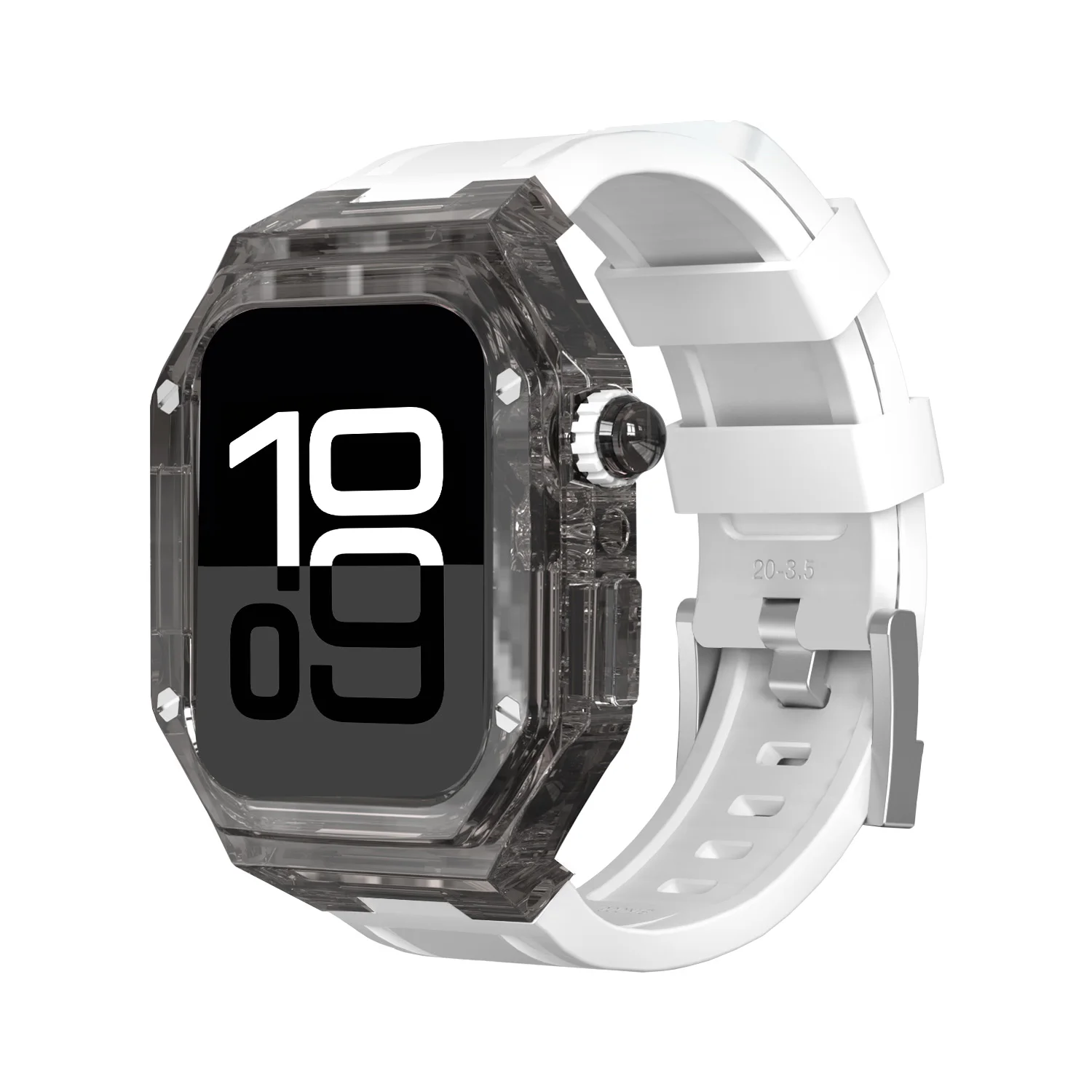 Luxury Transparent Modification Kit Case for Apple Watch with Silicone Strap